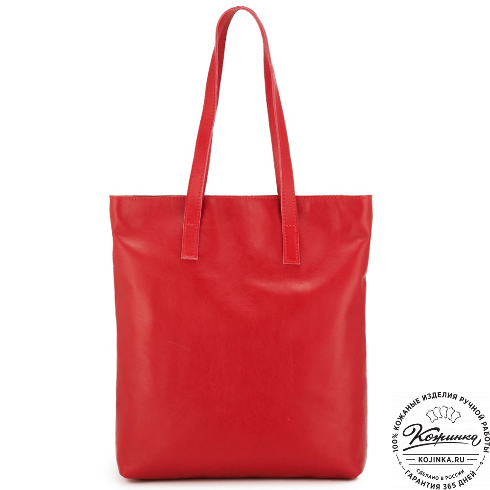 Женская кожаная сумка "Монреаль Нью" (красная гладкая кожа)